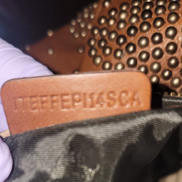 RARE BROWN BURBERRY Studded Heart Bag Brown Leather - Picture 12 of 15